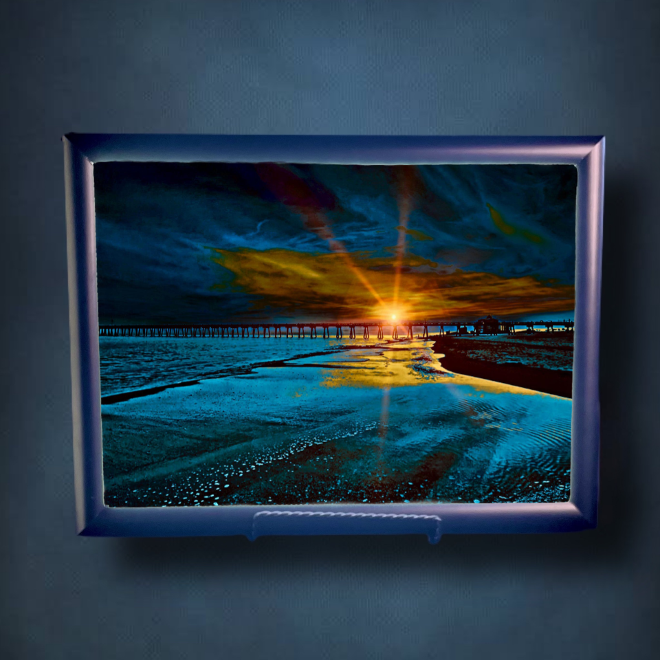 Sundown Pier Lightbox Frame