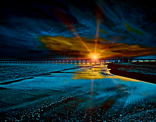 Sundown Pier Lightbox Frame