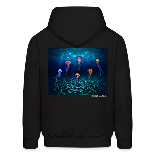 Jellyfish Aglow Black hoodie All original Artwork