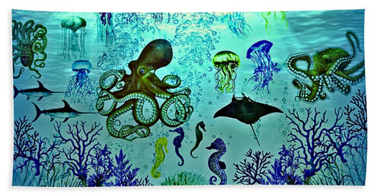 Aquatic World Beach Towel 35"x60" All Original Artwork