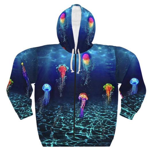 Jellyfish Aglow Zippered Hoodie