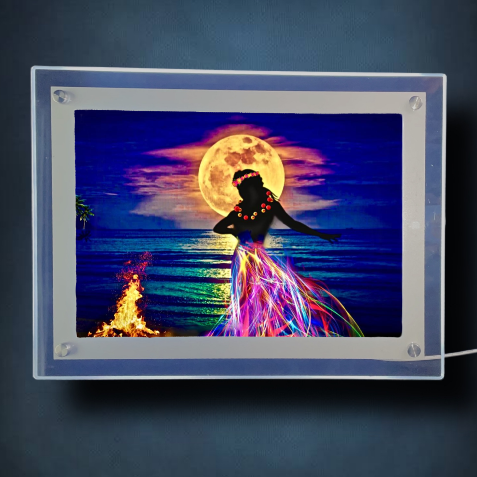Hula Girl Lightbox Frame