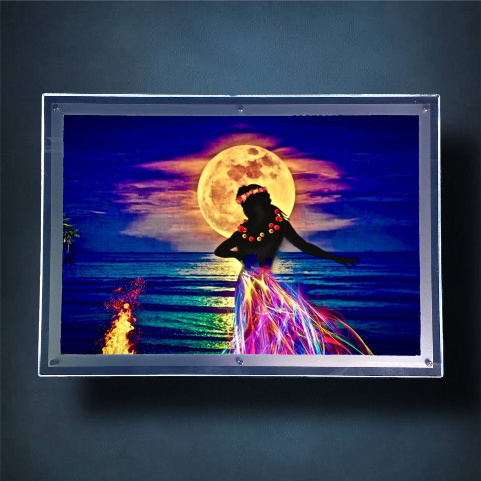 Hula Girl Lightbox Frame