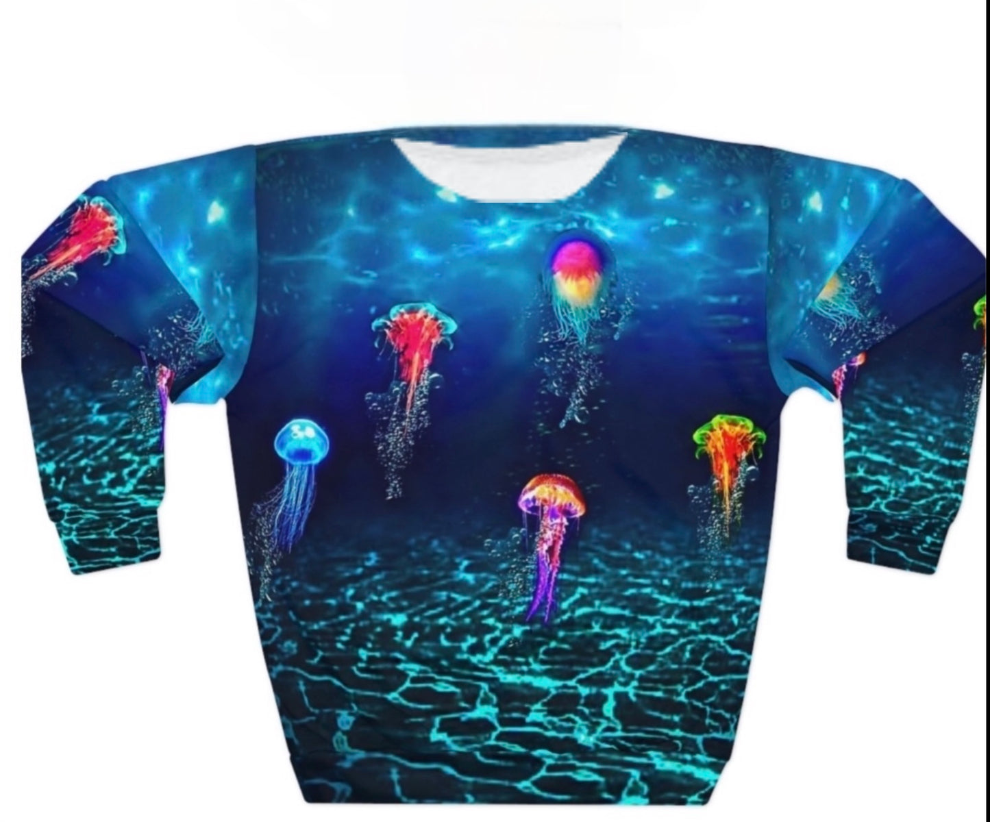 Jellyfish Aglow Crew neck All Original Artwork pullover sweater