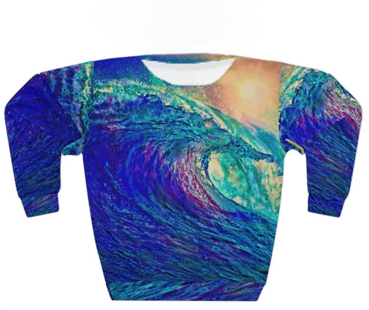 Summer Wave  Crew neck All Original Artwork pullover sweater