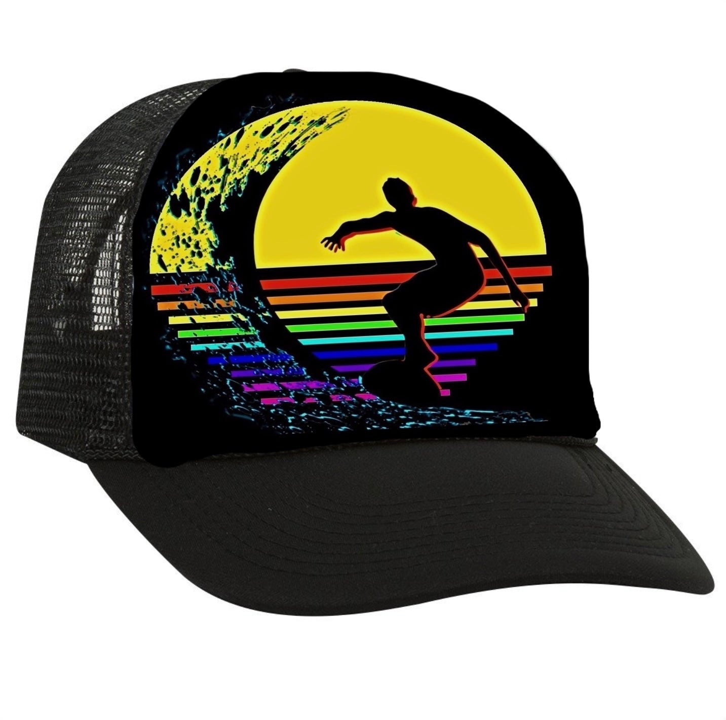 Surfer Mesh trucker hat all original Artwork