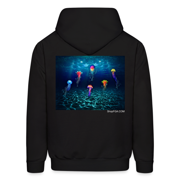 Jellyfish Aglow Black hoodie All original Artwork