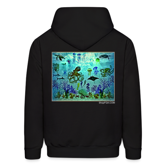 Aquatic World Black hoodie all original artwork