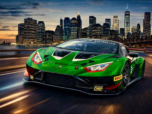 Lamborghini In the City Lightbox Frame