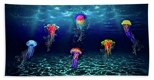 JellyFish Aglow Beach Towel 35"x60" All Original Artwork