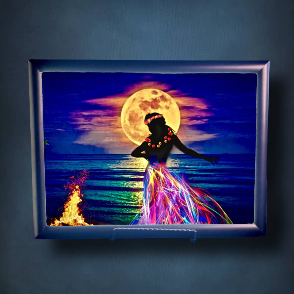 Hula Girl Lightbox Frame