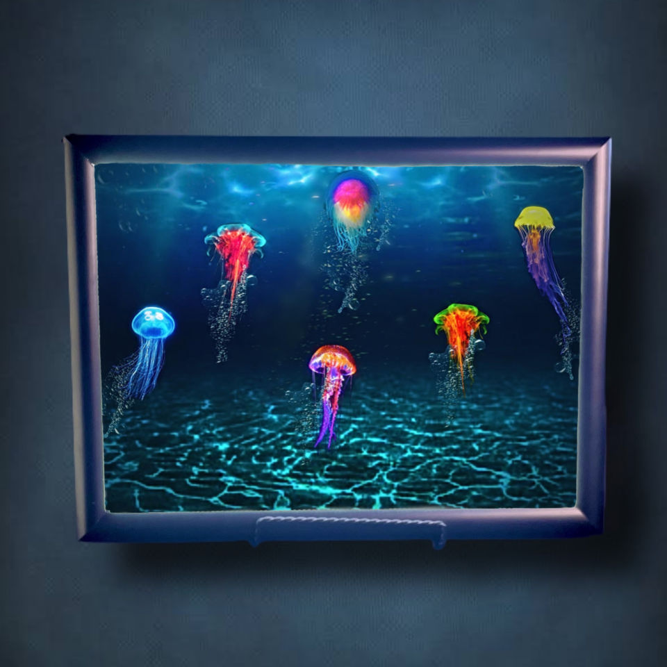 Jellyfish Aglow Lightbox Frame